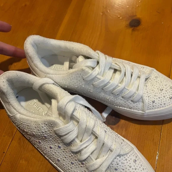Juicy Couture White Sneakers with Rhinestones - Picture 3 of 5